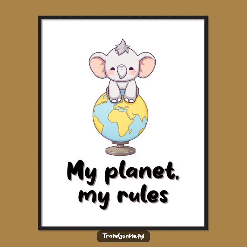 Funny Elephant Balance Poster: Hilarious Art for Adventurous Walls