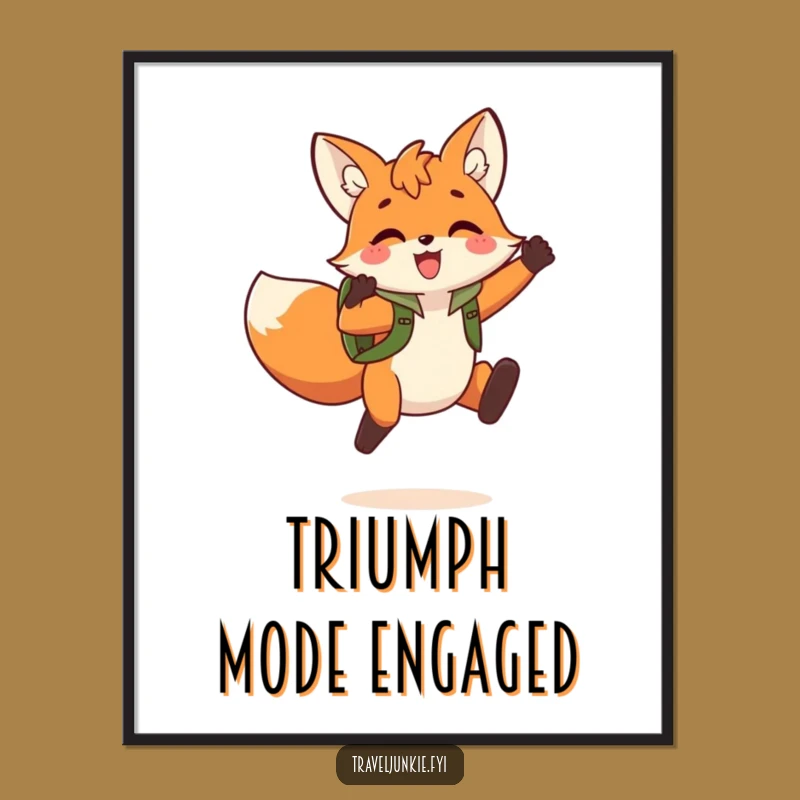 Funny Fox Jump Poster: Playful Adventurer Fox Wall Art, Perfect Funny Gift