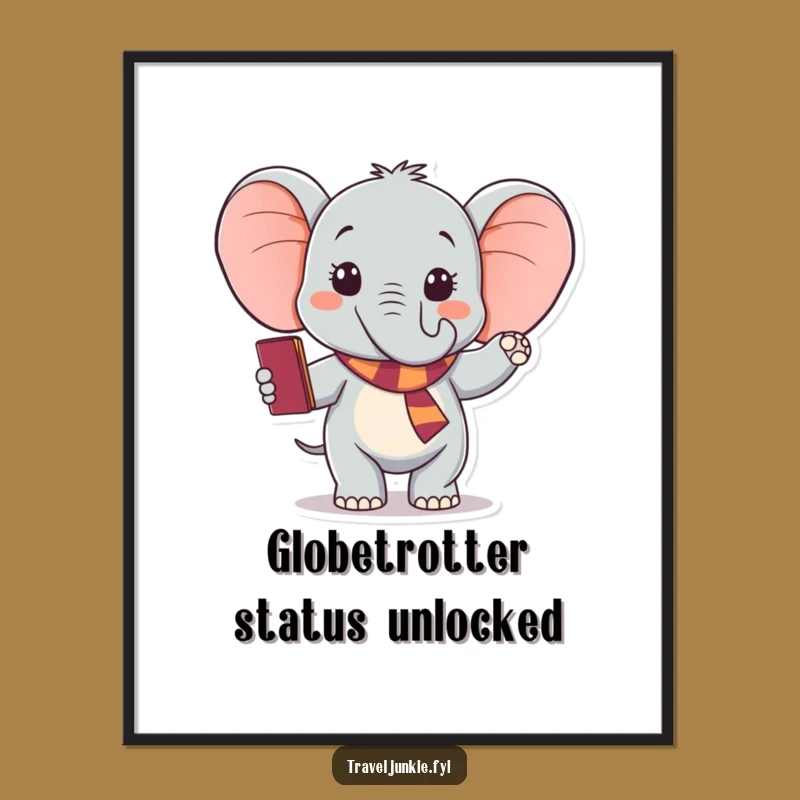 Funny Elephant Passport Poster: Hilarious Wall Art for Travel Lovers!