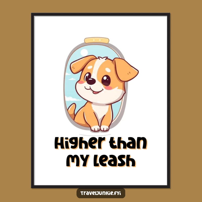 Funny Dog Window Poster: Hilarious Art for Travel Enthusiasts' Walls