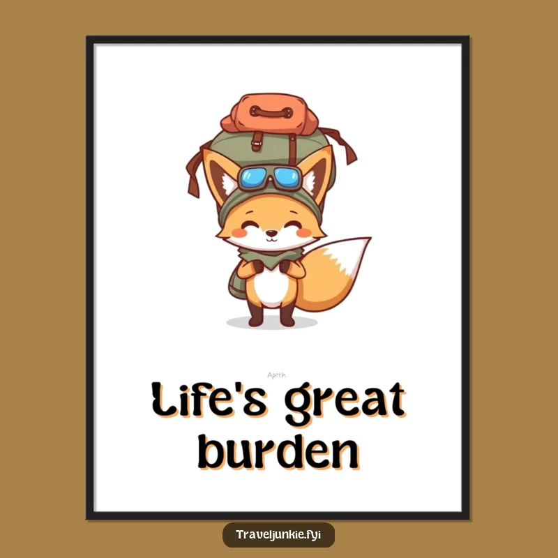 Funny Fox Packing Poster - Hilarious Art for the Determined Traveler