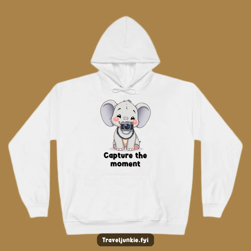Cozy Elephant Photographer Hoodie: Warm Snaps, Perfect Humorous Gift for Shooters