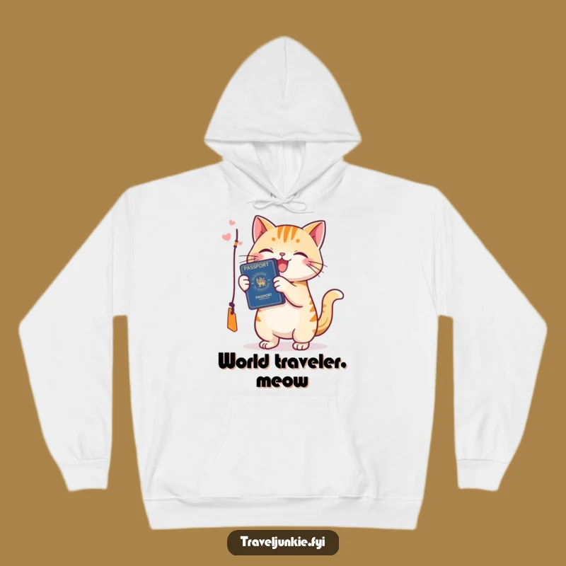 Funny Cat Passport Hoodie - Cozy Happy Traveler Sweatshirt Gift