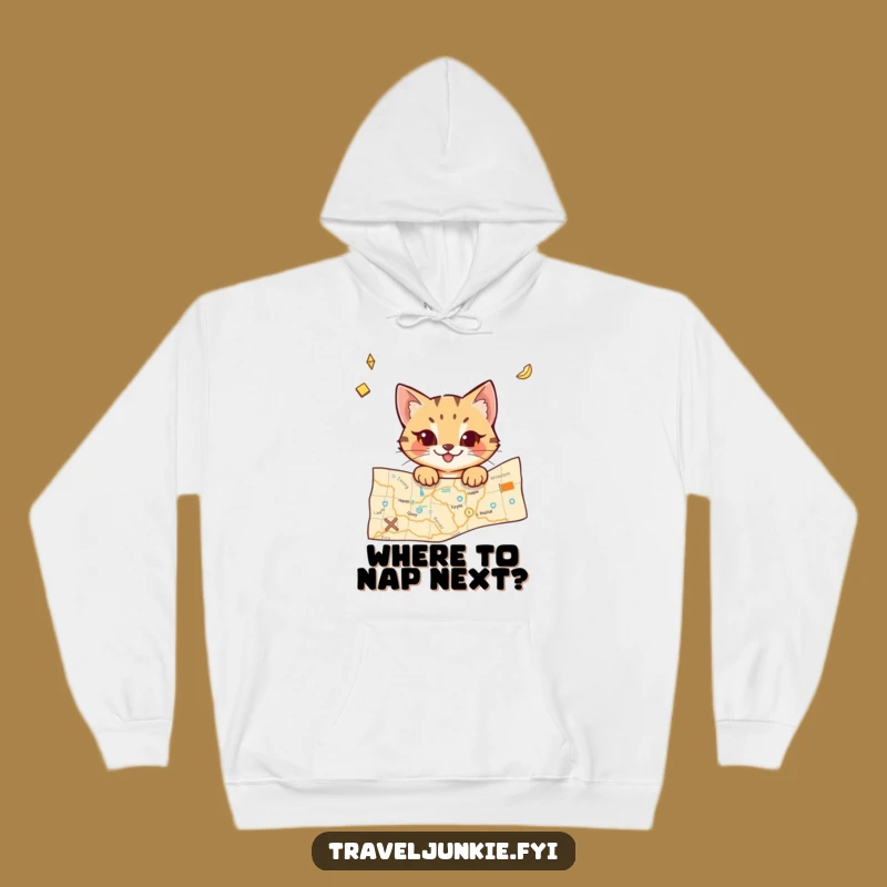 Funny Cat Travel Hoodie: Cozy and Mischievous Character Sweatshirt for Journeys