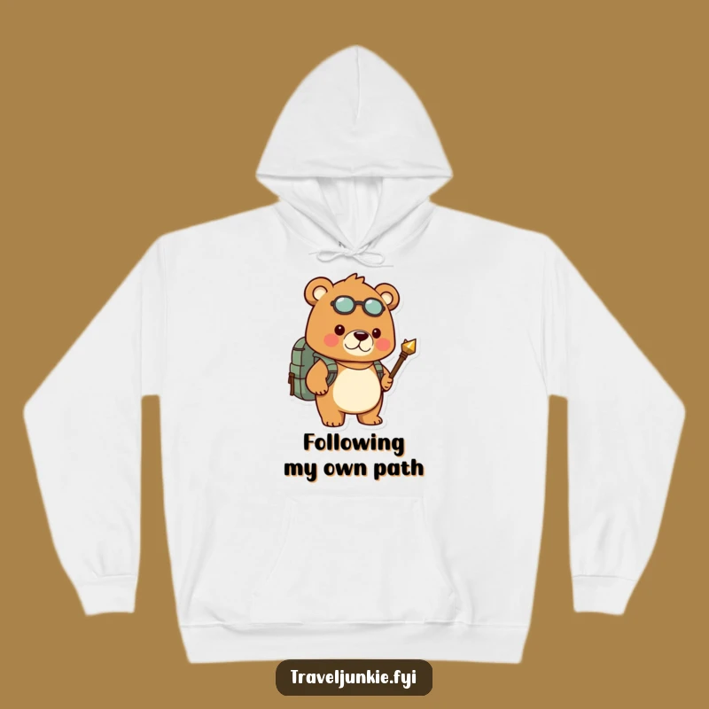 Funny Determined Bear Hiking Hoodie: Cozy Adventure Gear & Gift