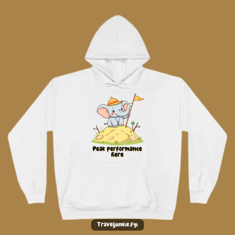 Funny Elephant Explorer Hoodie: Cozy Conqueror Gear, Warm Adventure Gift
