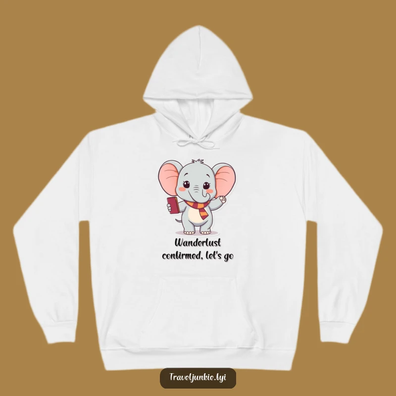 Funny Elephant Passport Hoodie: Cozy & Hilarious Travel Gear Gift!