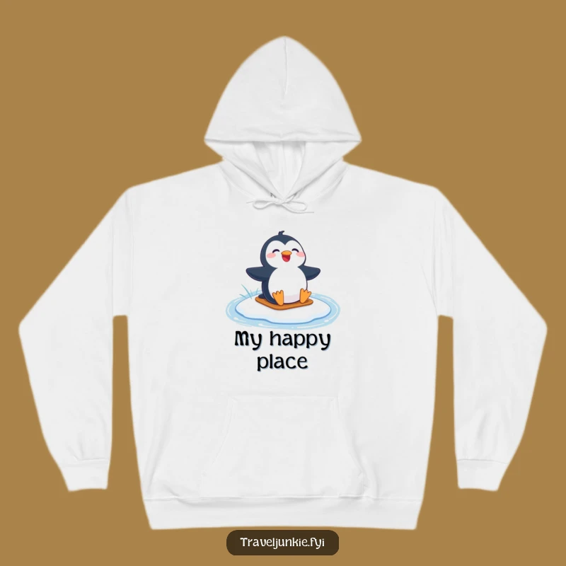 Funny Penguin Lake Slide Hoodie - Joyful Fun, Perfect Funny Gift