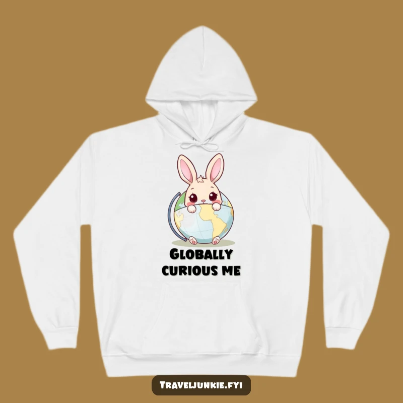 Funny Rabbit Globe Hoodie: Stay Warm and Curious with This Peeking Bunny Design