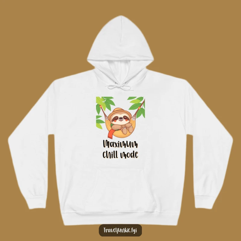 Funny Sloth Traveler Hoodie: Cozy Hammock Vibes, Warm Relaxation Gift