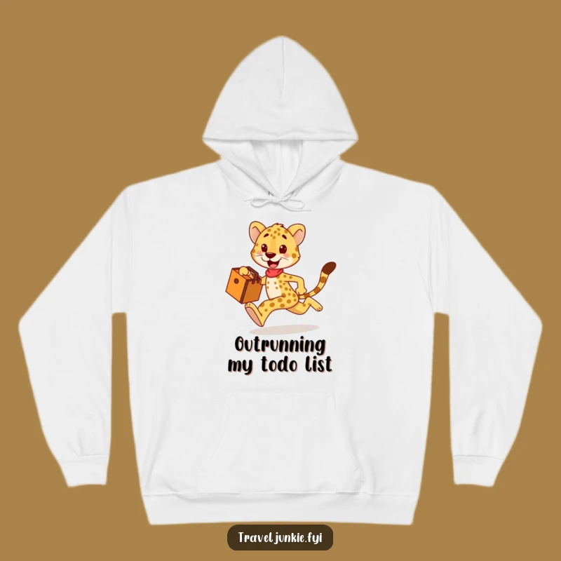 Funny Cheetah Travel Hoodie: Cozy & Fast Adventures!