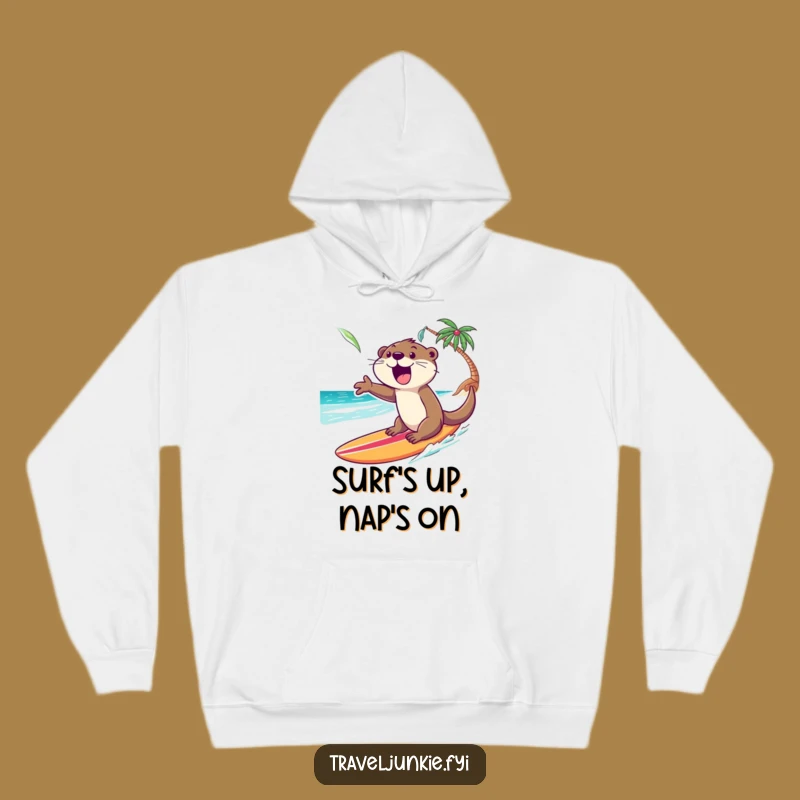 Funny Otter Surf Hoodie: Cozy Otter Design for Beach Adventures, Warm & Humorous Gift