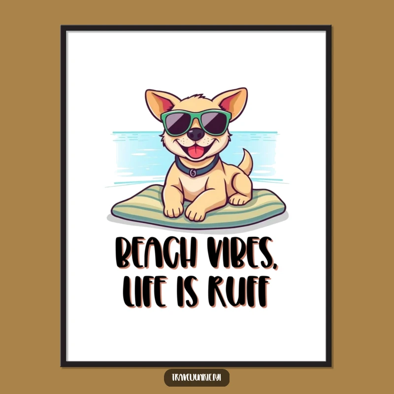 Free Printable Dog Wall Art - Funny Downloadable Decor for Beach Lovers!