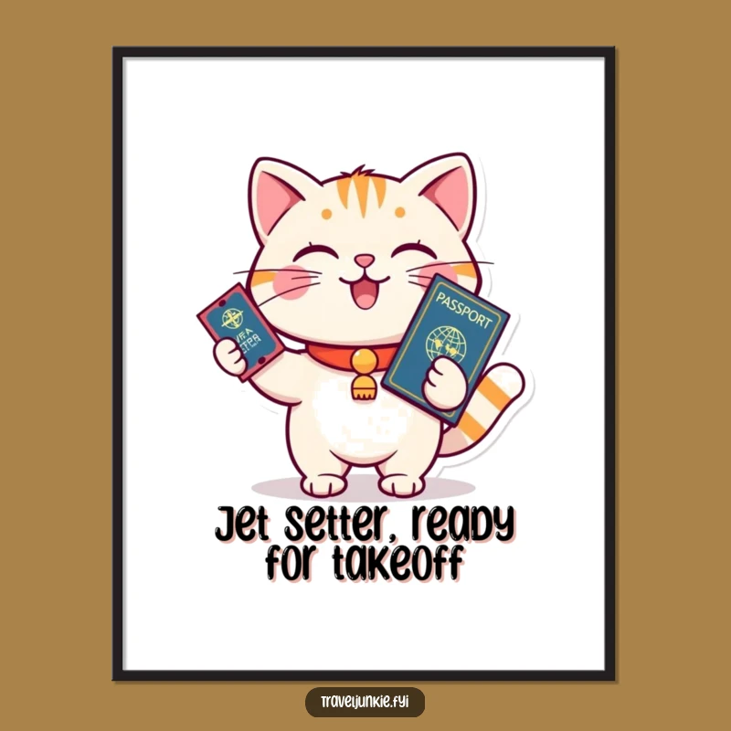 Free Printable Cat Wall Art: Ready for Adventure Decor