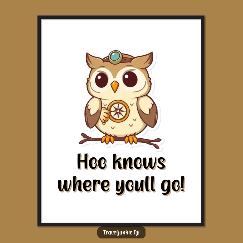 Free Printable Owl Compass Wall Art - Funny Downloadable Adventure Decor for Your Home