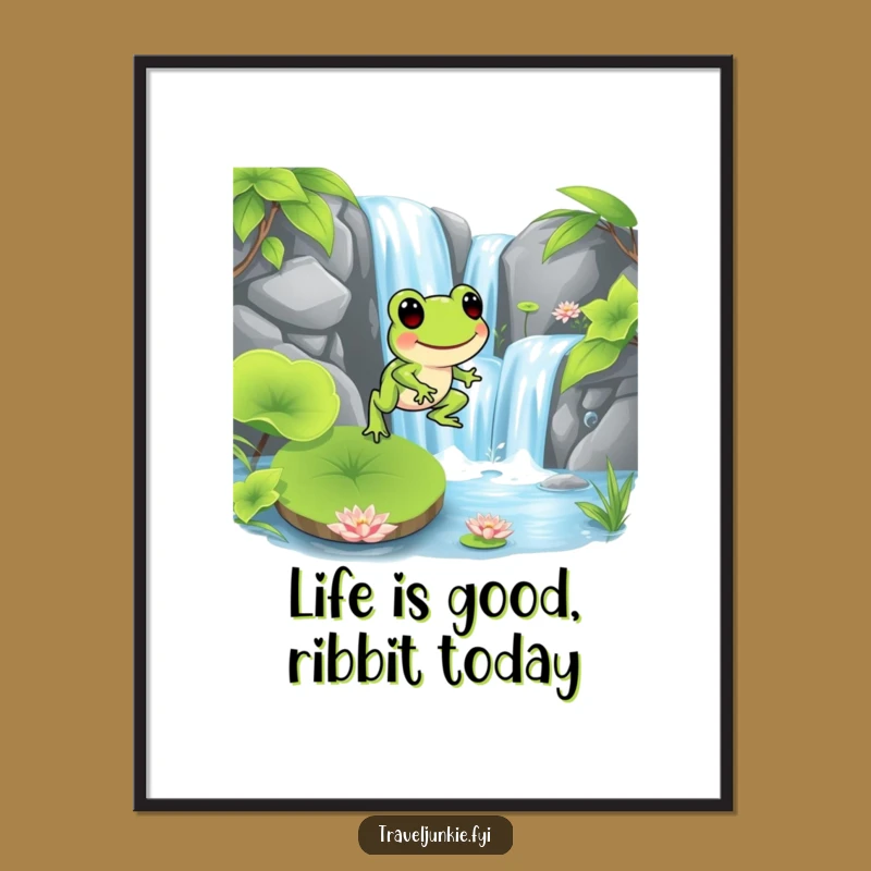 Funny Free Printable Frog Wall Art: Hopping Lily Pad, Hilarious Downloadable Art