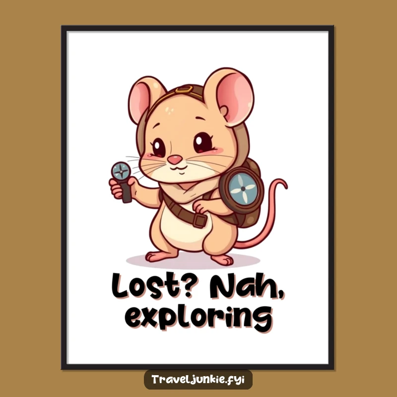 Funny Free Printable Mouse Wanderer Wall Art Downloadable Decor