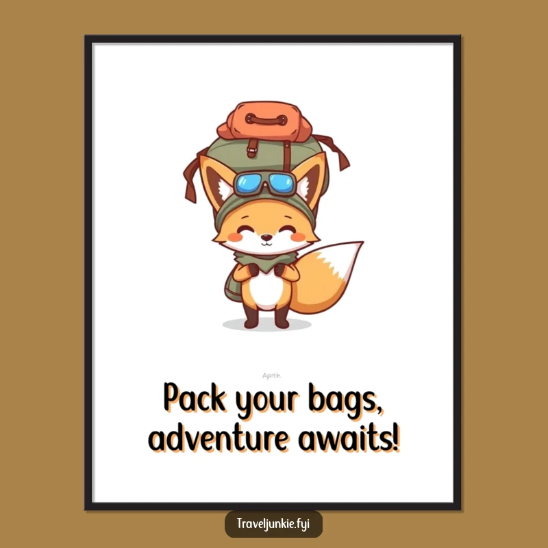 Funny Free Printable Wall Art: Fox Overloaded Bag, Humorous Downloadable Decor