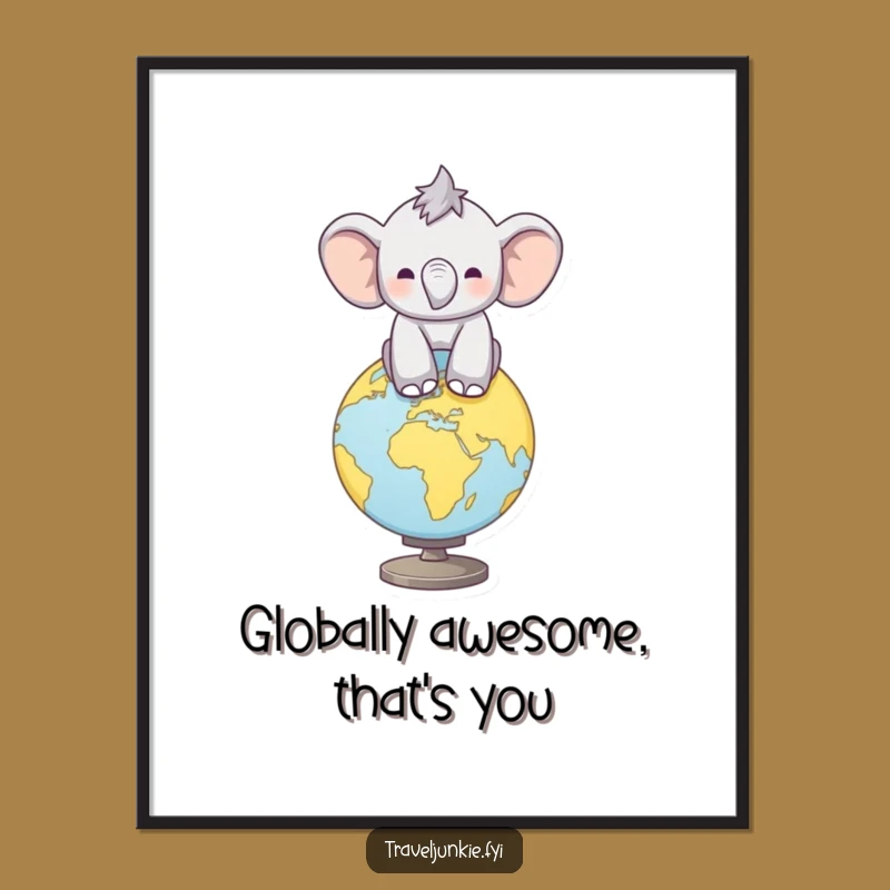 Funny Free Printable Elephant Wall Art: Balancing the World Decor