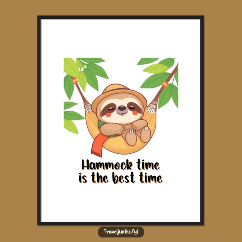 Free Printable Sloth Wall Art: Relaxed Traveler Downloadable Decor!