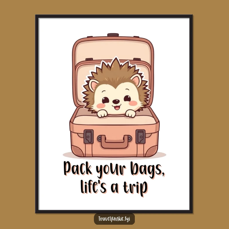 Free Printable Wall Art: Hedgehog's Travel Dreams - Funny Downloadable Decor