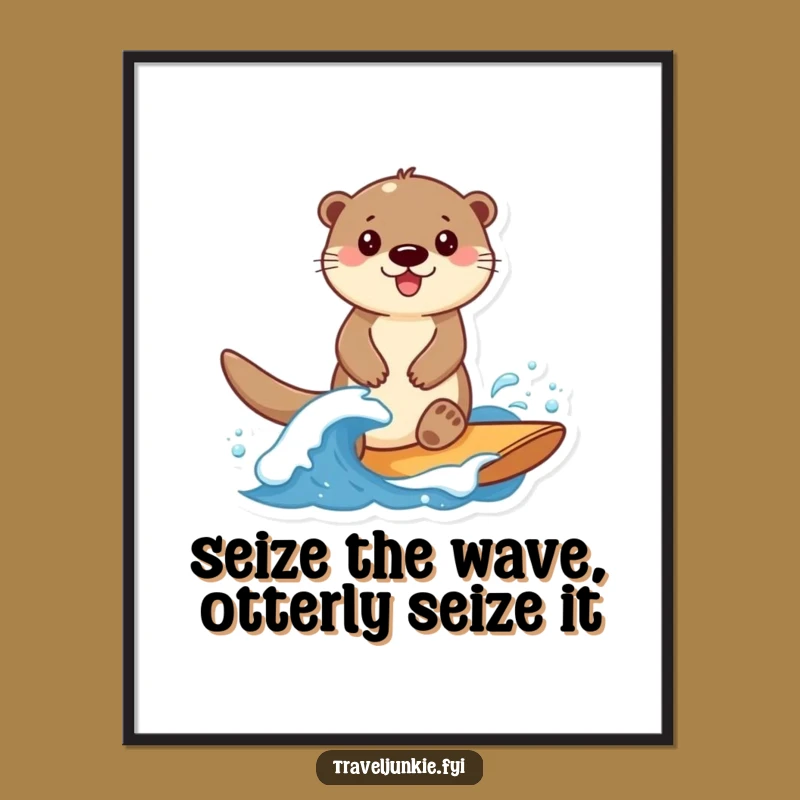 Free Printable Otter Wave Wall Art: Funny Downloadable Decor for Coastal Vibes