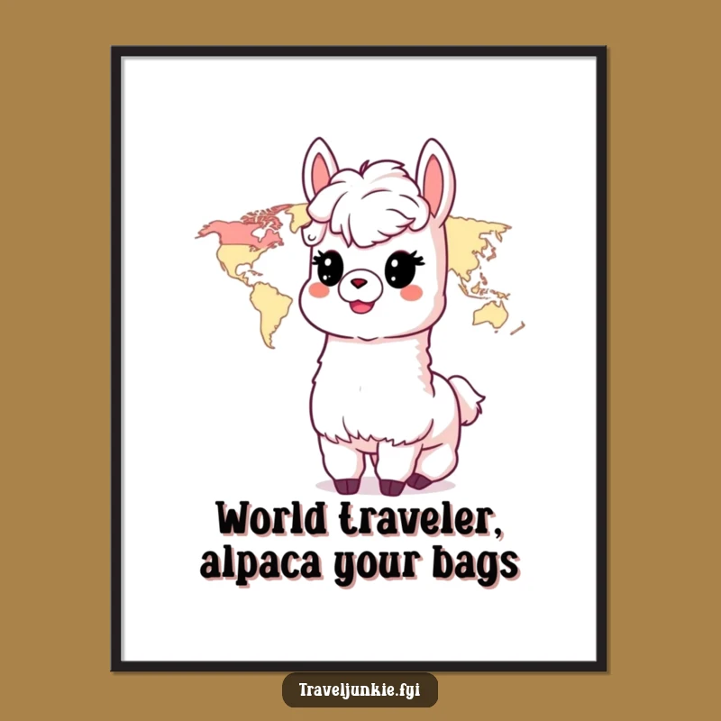 Free Printable Alpaca World Map Wall Art: Funny Downloadable Decor for Adventurers