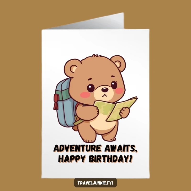 Funny Free Printable Birthday Card: Bear Explorer Greeting, Hilarious Downloadable Gift