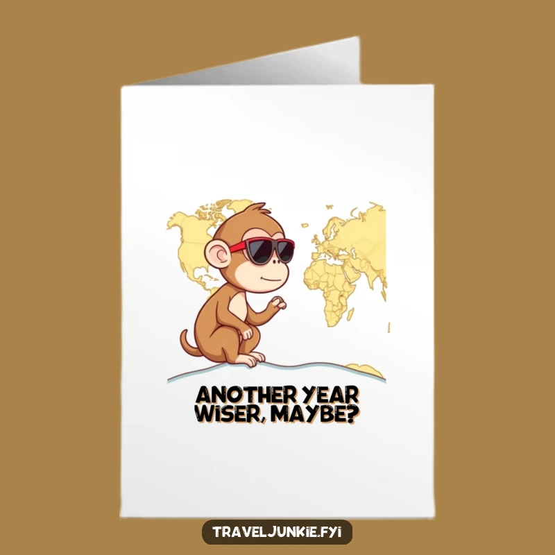 Free Printable Monkey Birthday Card: Cool Explorer Humor