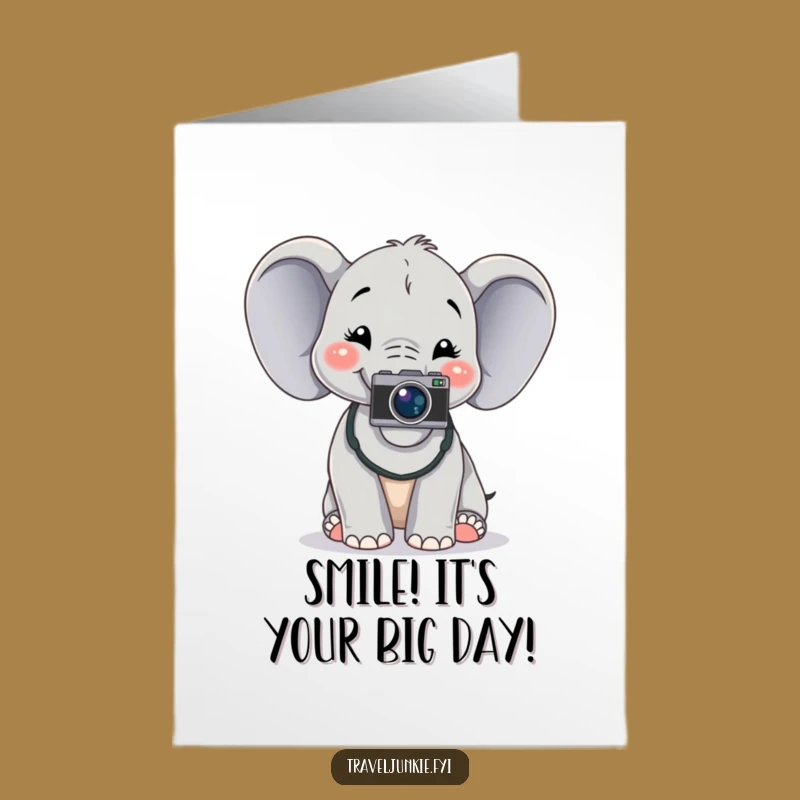 Free Printable Elephant Birthday Card: Cheerful Photo Humor