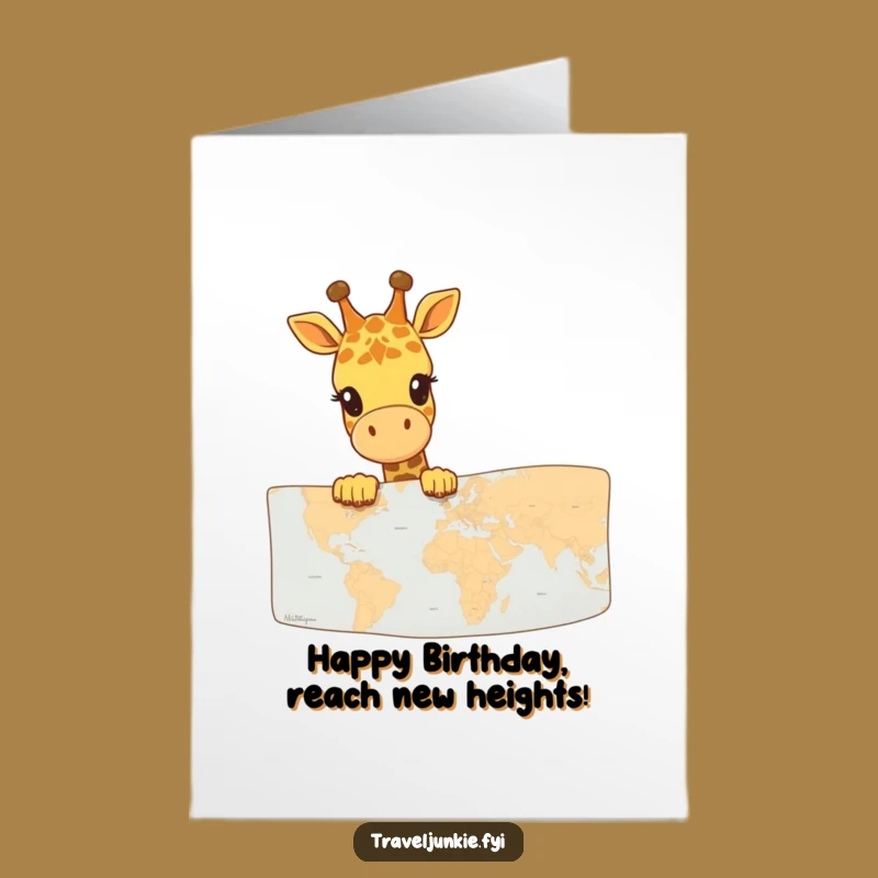 Free Printable Giraffe Map Birthday Card - Funny Downloadable Gift for High Spirits