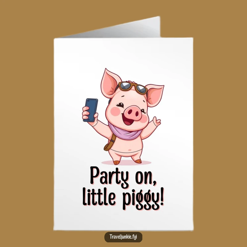 Free Printable Piglet Birthday Card Funny Downloadable Gift Selfie Fun