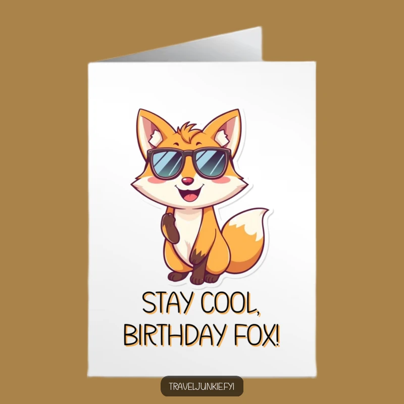 Funny Free Printable Birthday Card: Cool Fox Greeting, Hip Downloadable Gift