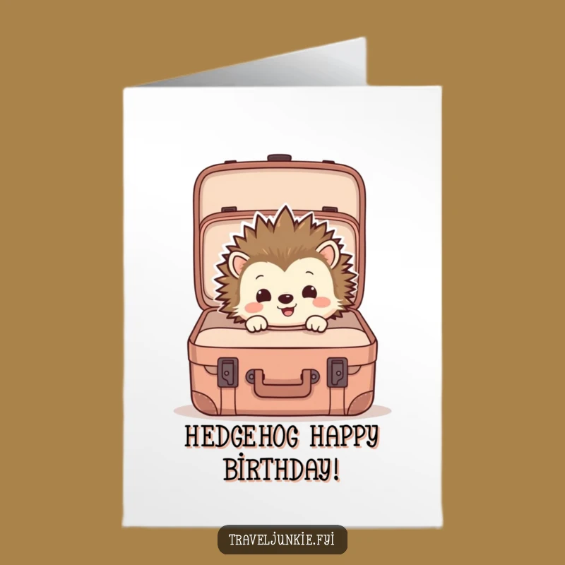 Free Printable Birthday Card: Hedgehog's Surprise Trip - Funny Downloadable