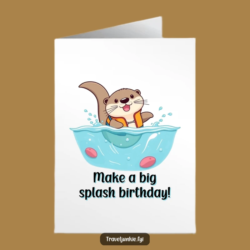 Free Printable Otter Birthday Card: Funny Diving Ocean Adventure