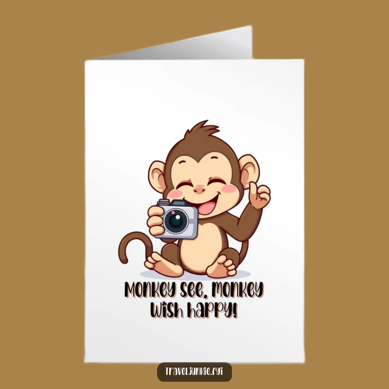 Free Printable Monkey Selfie Birthday Card - Hilarious Downloadable Gift for Fun Lovers