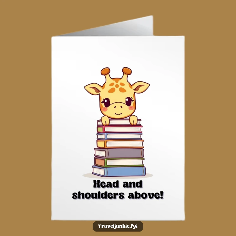 Free Printable Congrats Card: Giraffe Books Funny Downloadable Gift