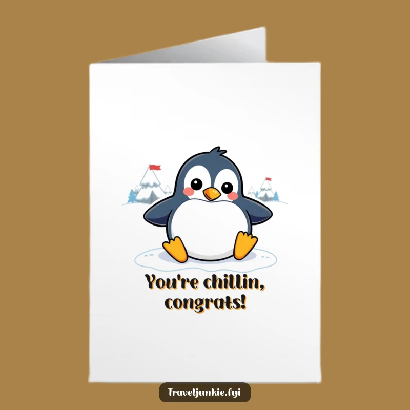 Free Printable Congrats Card: Penguin's Slippery Success Slide!