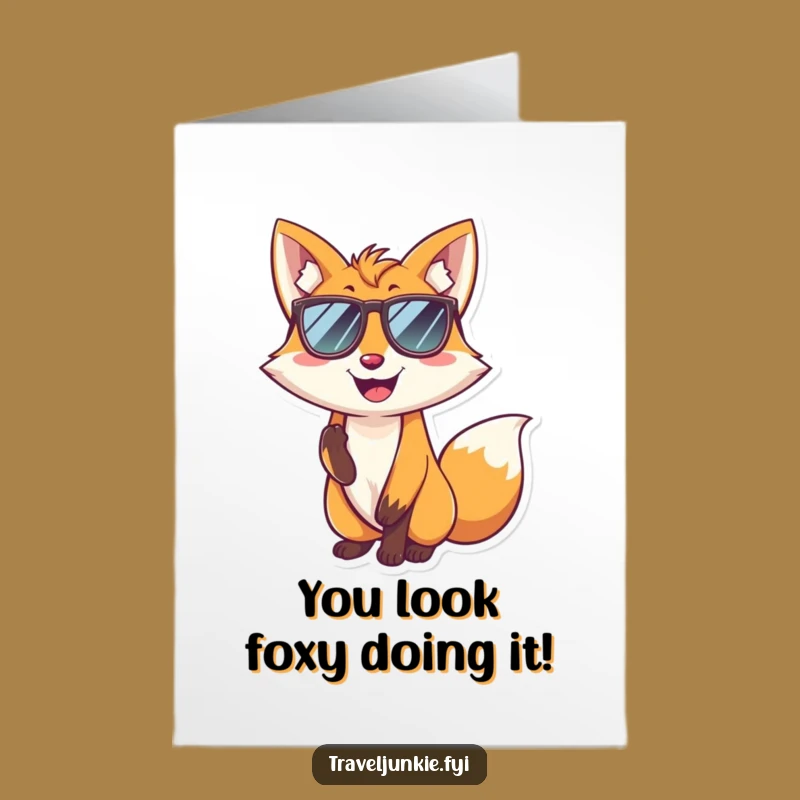 Free Printable Congratulations Card: Cool Fox Vibes, Funny Downloadable