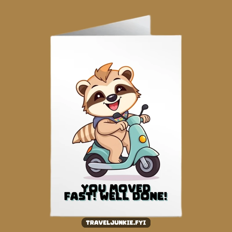 Free Printable Congratulations Card: Speedy Sloth Scooter - Hilarious Downloadable Achievement Gift