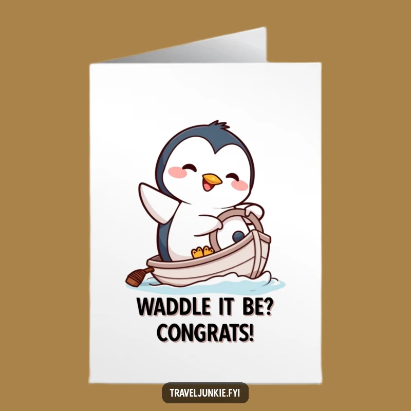 Free Printable Congratulations Penguin Card: Navigating Success with Humor Downloadable