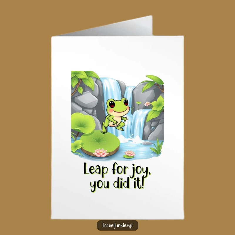 Free Printable Frog Congrats Card: Funny Hop, Downloadable & Easy Print-at-Home