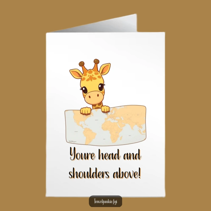 Free Printable Giraffe Map Card - Funny Congratulations Downloadable Gift for Big Success