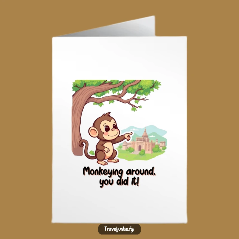Free Printable Congrats Card: Monkey's Point of Success, Funny Downloadable Gift!
