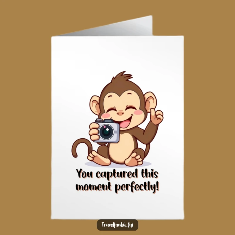 Free Printable Monkey Selfie Card - Funny Congratulations Downloadable Gift for Your Bestie