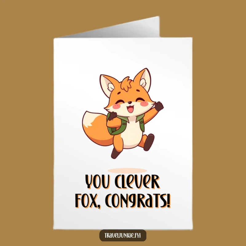 Free Printable Fox Congrats Card: Jumping for Joy, Downloadable & DIY