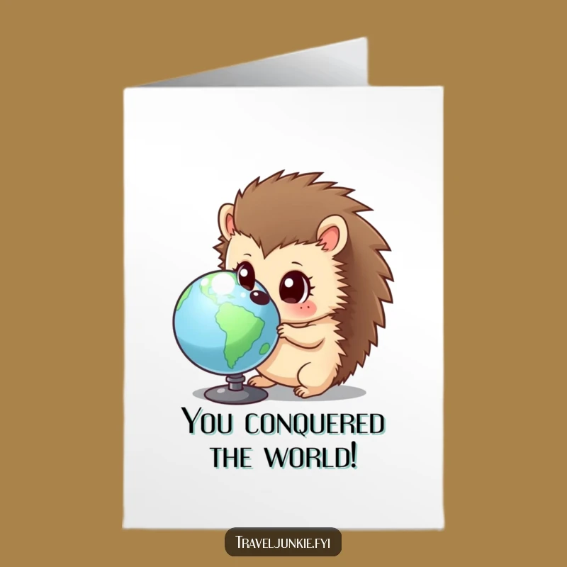 Free Printable Congratulations Card: Hedgehog World Discovery, Funny Downloadable