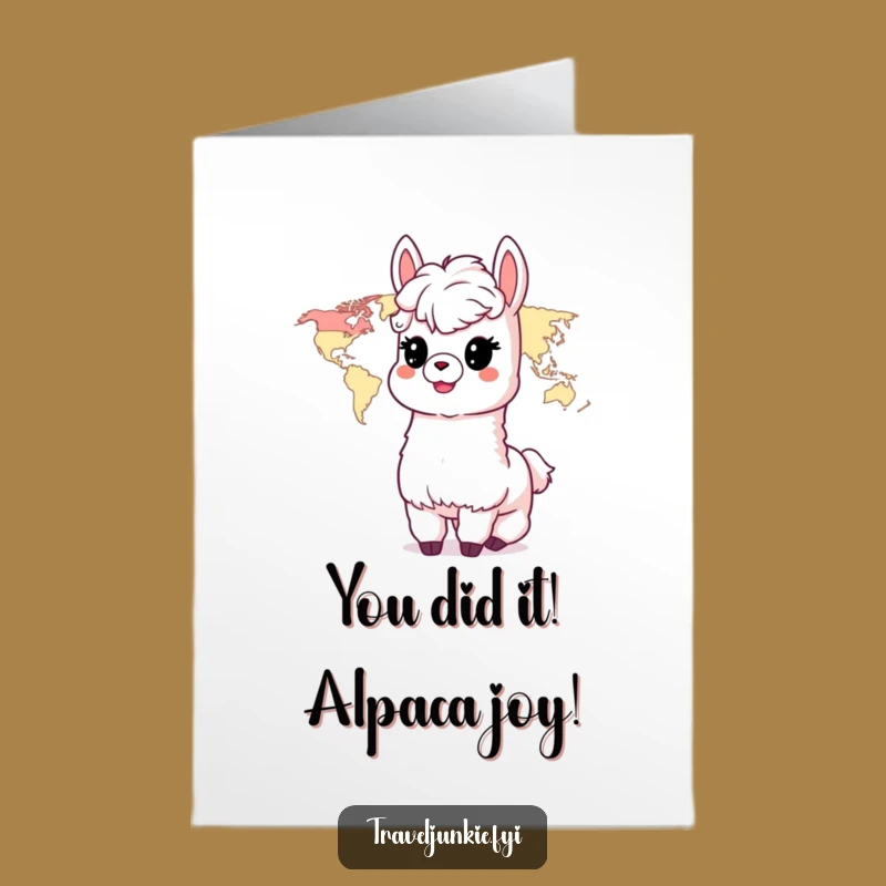 Free Printable Alpaca Map Congratulations Card: Funny Downloadable Gift for Big Achievements