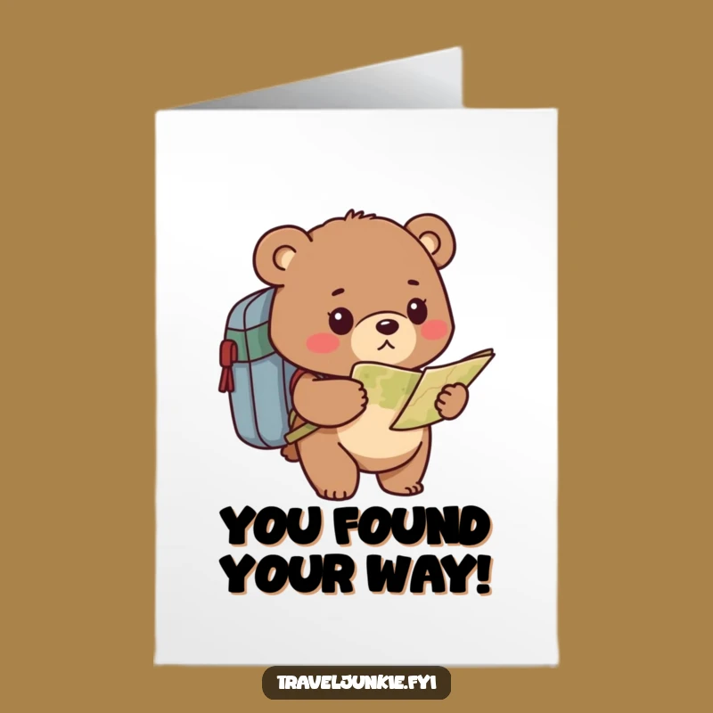 Free Printable Congratulations Card: Bear Explorer Success, Funny Downloadable