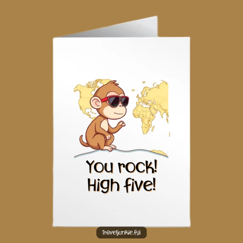 Free Printable Monkey Congrats Card: Worldly Success Humor